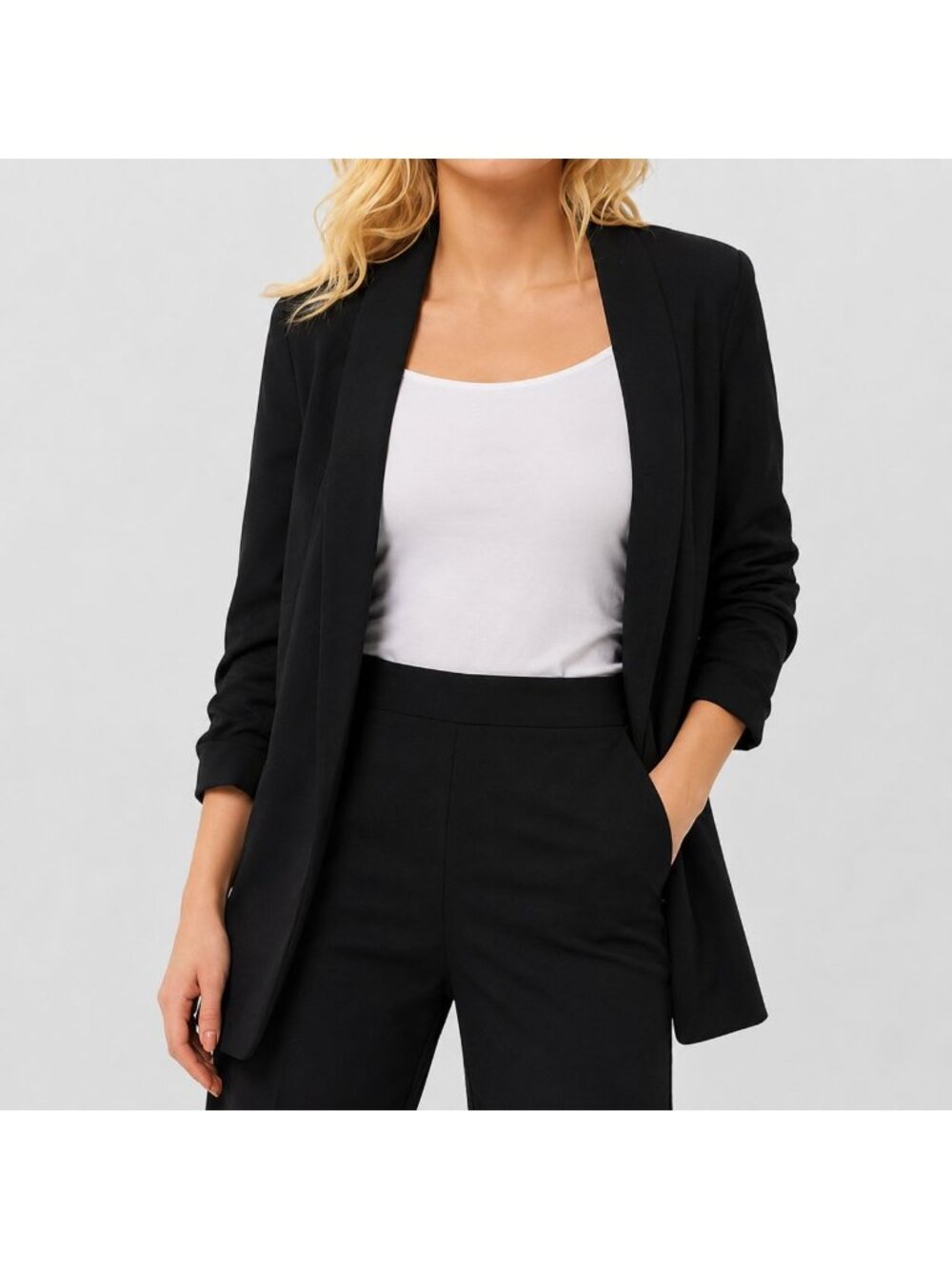 Dakota Blue Womens Crepe Blazer Black XL - Picture 2 of 4